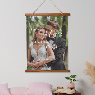 Hoheslied 6:3 Ich bin meines Geliebten mit Bild Wandteppich Mit Holzrahmen