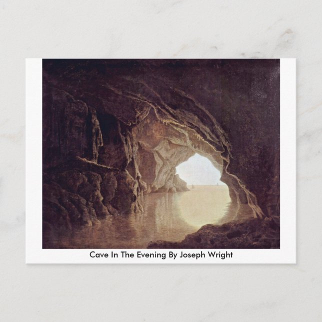 Höhle im Abend von Joseph Wright Postkarte (Vorderseite)