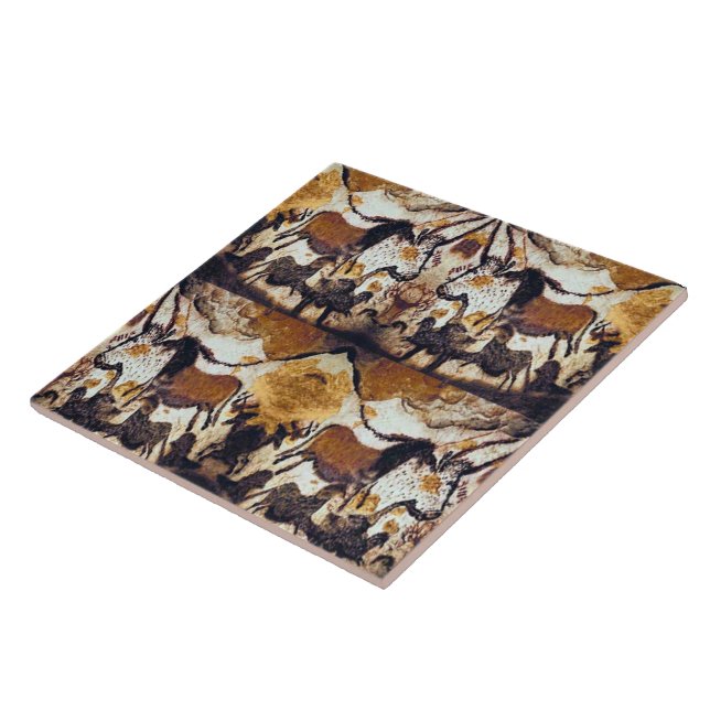 Höhle kritzelt Pferden Trivet Fliese (Seite)