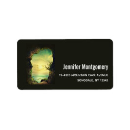 Höhle mit Blick auf das Landschaftliche Foto des T Adressaufkleber