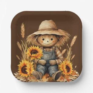 Höhle mit Sonnenblume Pappteller