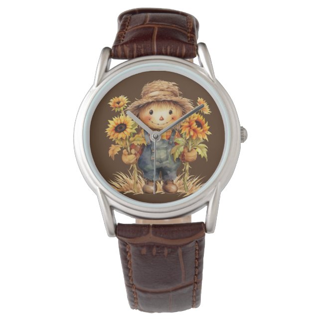 Höhle mit Sonnenblumen Armbanduhr (Vorderseite)
