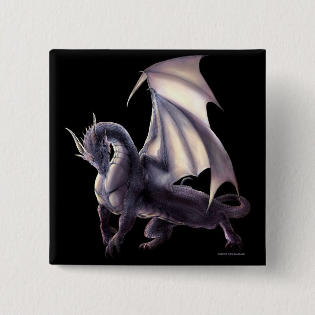 Höhlen-Drache-Knopf Button (Vorderseite)