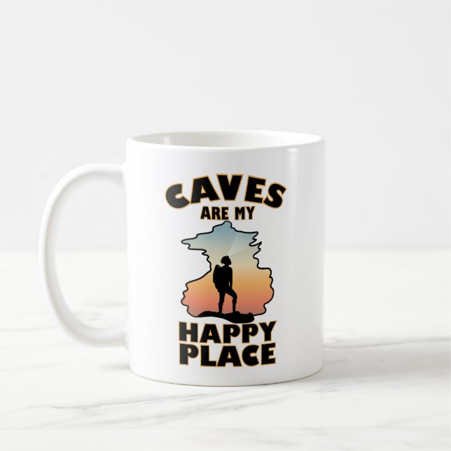 Höhlen sind mein glücklicher Ort - Höhlen Kaffeetasse (Links)