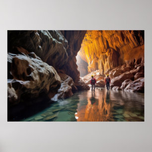 Höhlenanstrengung im Freien Erlebnis Entdecken Sie Poster