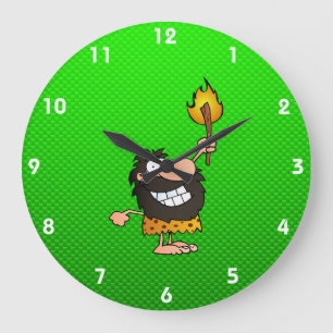 Höhlenbewohner; Grün Große Wanduhr