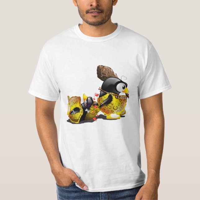 HöhlenbewohnerTux in der Liebe T-Shirt (Vorderseite)