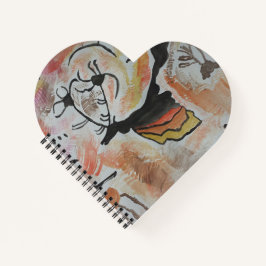 Höhlenkunst Abstraktes Herz Notizbuch