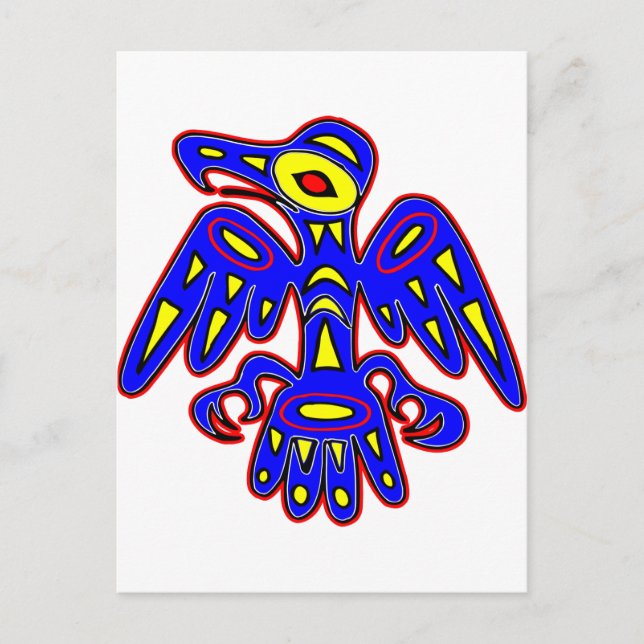 Höhlenkunst, Zeichnend alter Vogel Postkarte (Vorderseite)