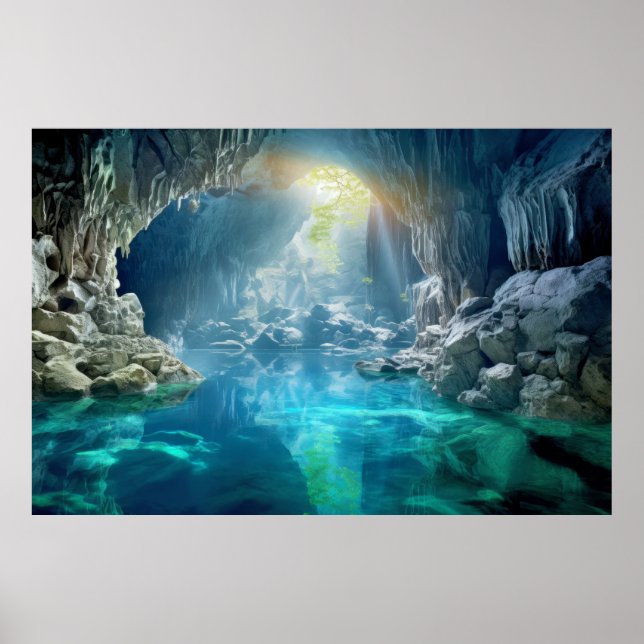 Höhlenlandschaft Meditation Ruhe Poster (Vorne)