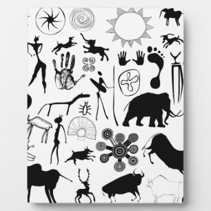 Höhlenmalereien - urzeitliche Kunst Fotoplatte