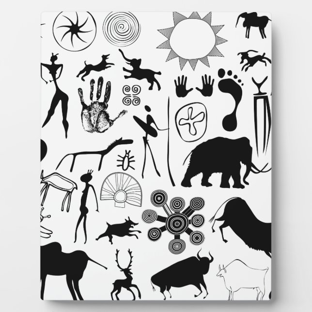 Höhlenmalereien - urzeitliche Kunst Fotoplatte (Vorderseite)