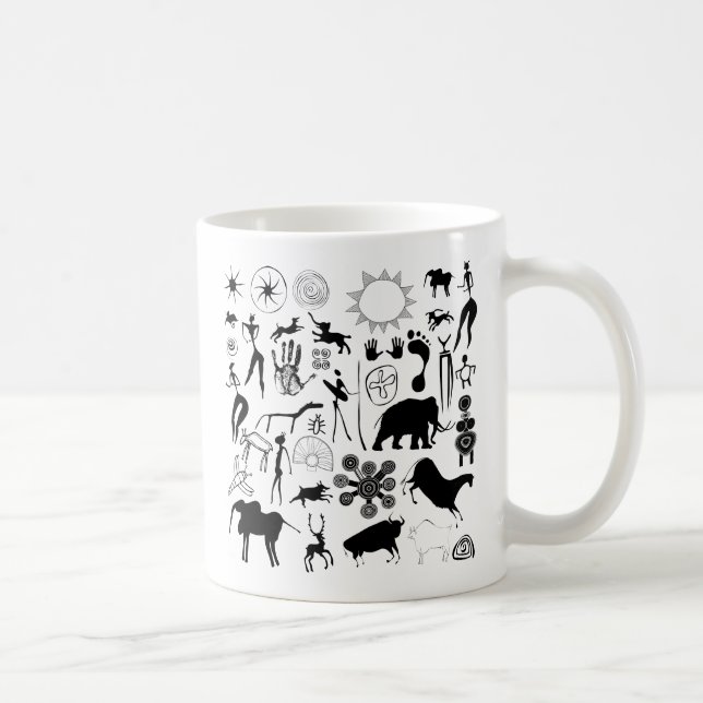 Höhlenmalereien - urzeitliche Kunst Kaffeetasse (Rechts)