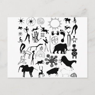 Höhlenmalereien - urzeitliche Kunst Postkarte