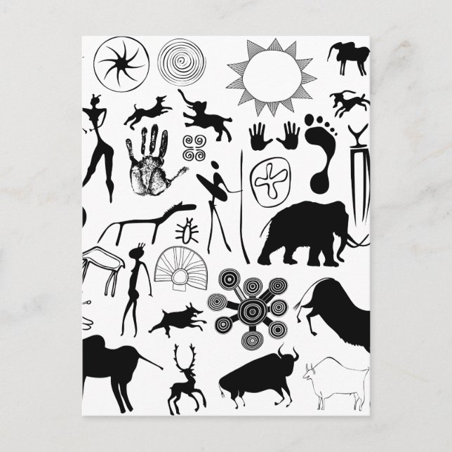 Höhlenmalereien - urzeitliche Kunst Postkarte (Vorderseite)