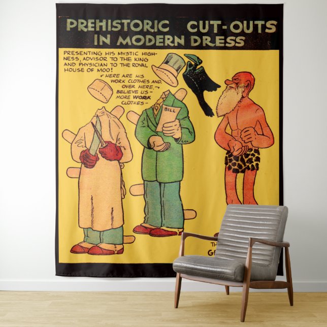 Höhlenmann Grand Wizer aus den 1930er Jahren Wandteppich (Beispiel)