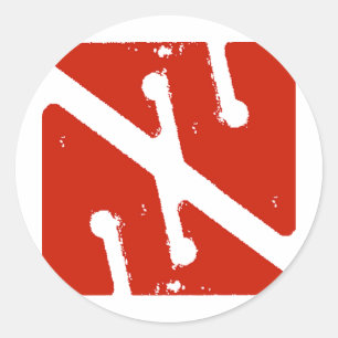 Höhlenpfeilflagge Runder Aufkleber