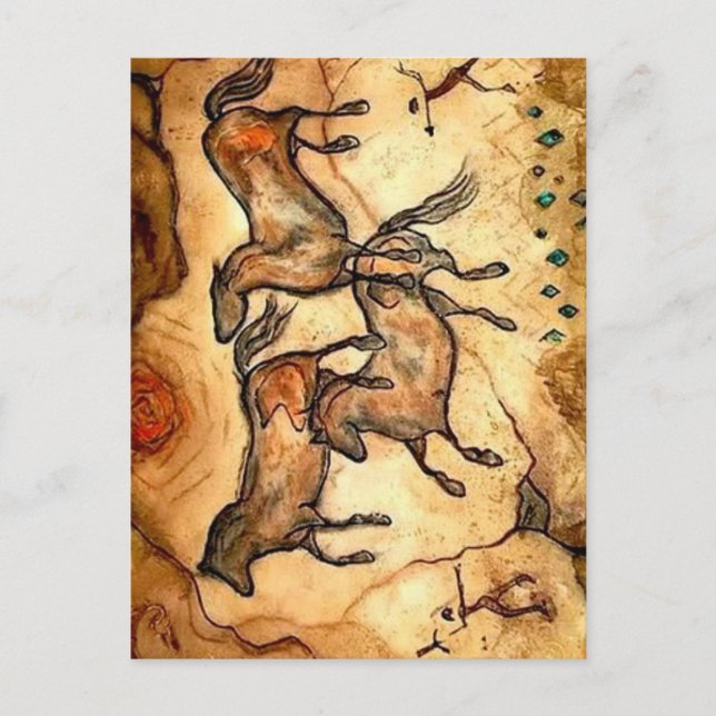 Höhlenpferde ** postkarte (Vorderseite)