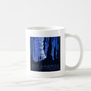Höhlenreise Kavernen Vintage-Reiseposter Tasse