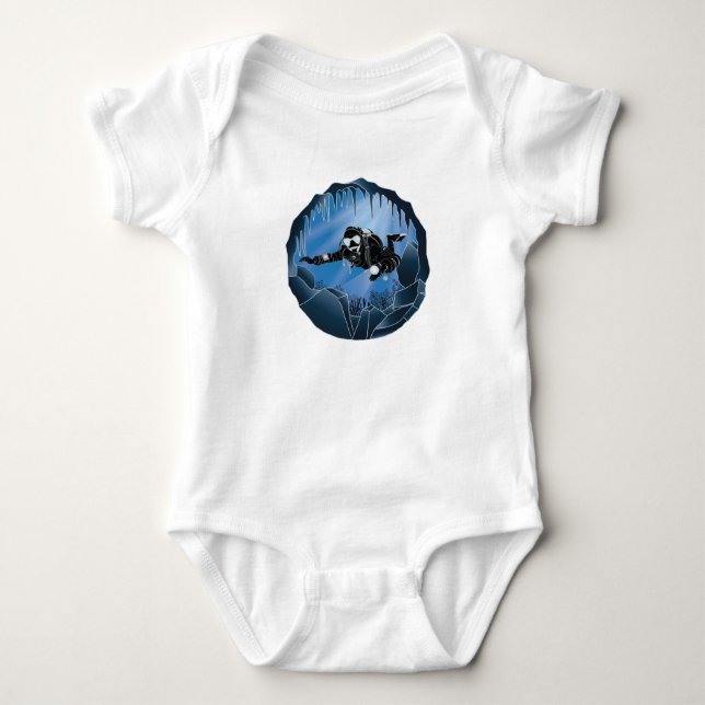 Höhlentauchen - Unterwassertaucher Baby Strampler (Vorderseite)