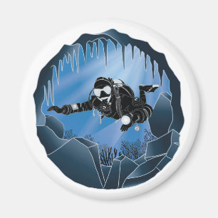 Höhlentauchen - Unterwassertaucher Magnet
