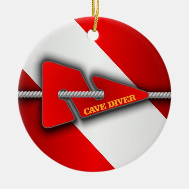 Höhlentaucher (Line Marker) Keramik Ornament (Vorne)