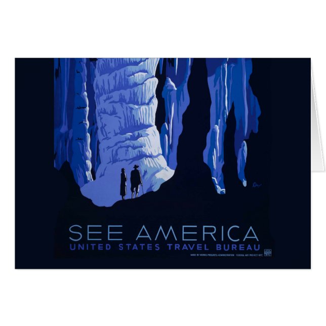 Höhlenweg Vintage Travel Poster (Vorderseite (Horizontal))