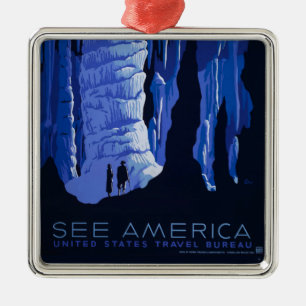 Höhlenweg Vintage Travel Poster Ornament Aus Metall