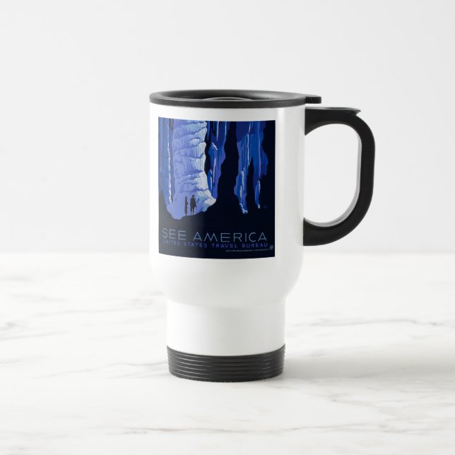 Höhlenweg Vintage Travel Poster Reisebecher (Rechts)