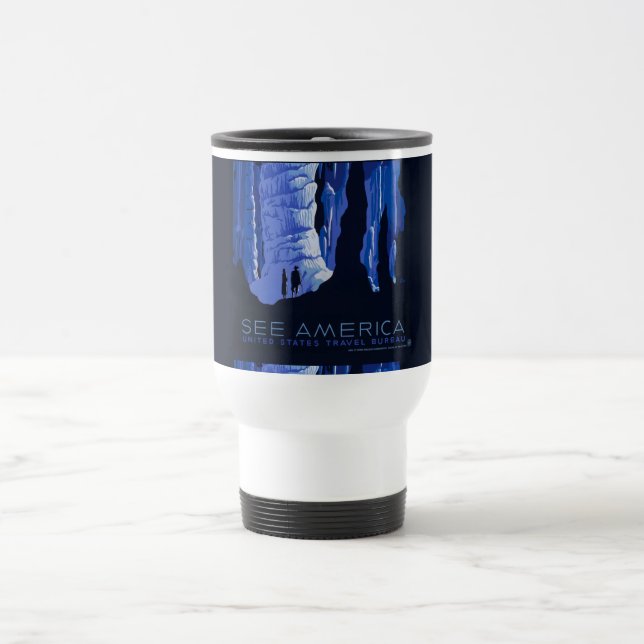 Höhlenweg Vintage Travel Poster Reisebecher (Mittel)