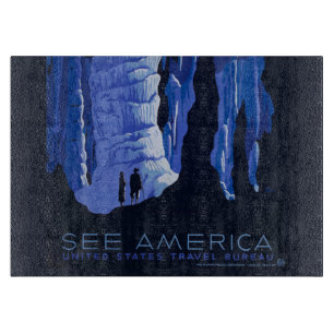 Höhlenweg Vintage Travel Poster Schneidebrett