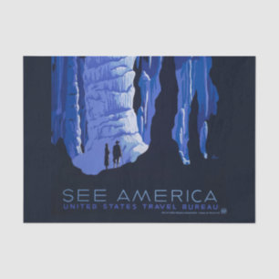 Höhlenweg Vintage Travel Poster Seidenpapier