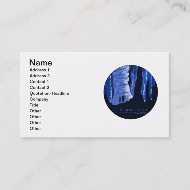 Höhlenweg Vintage Travel Poster Visitenkarte (Vorderseite)