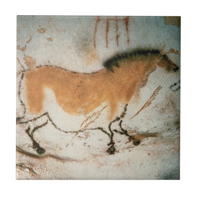 Höhlenzeichnungen Lascaux Französisch prähistorisc Fliese (Vorderseite)