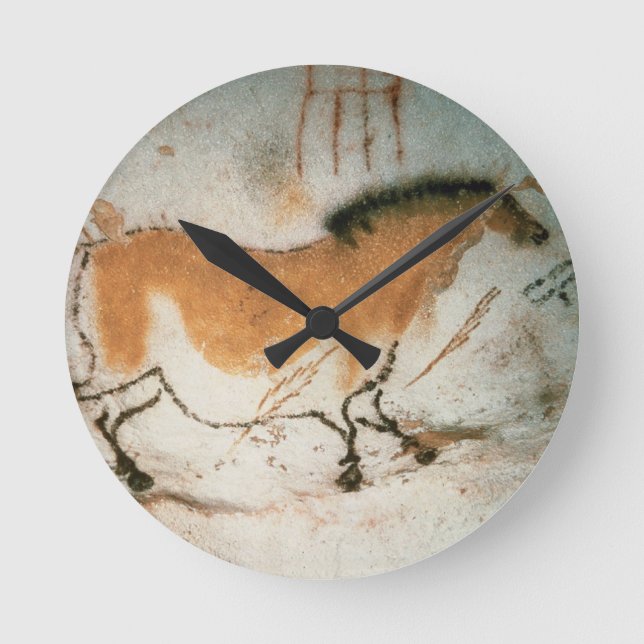 Höhlenzeichnungen Lascaux Französische prähistoris Runde Wanduhr (Vorderseite)