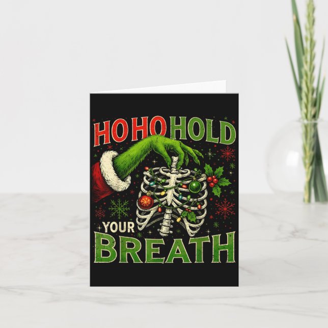 Hoho Hold Your Breath Funny Nurse Christmas  Karte (Vorderseite)