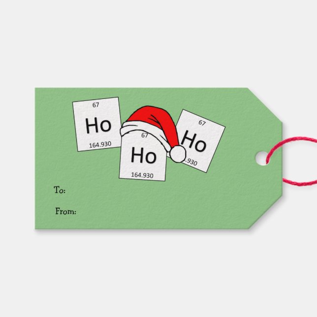 HoHo Holmium Chemistry Element Christmas Pun Geschenkanhänger (Vorderseite (Horizontal))