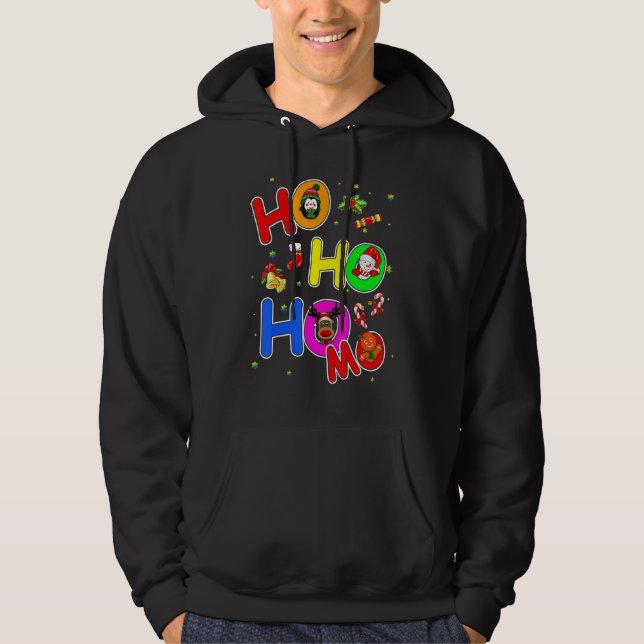 Hoho Homo Gay Christmas Santa Hat Love Is Love Lgb Hoodie (Vorderseite)