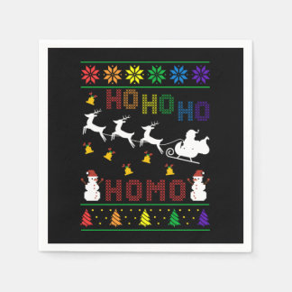 Hoho Homo LGBT Ugly Christmas Sweater Shirt Gift Serviette