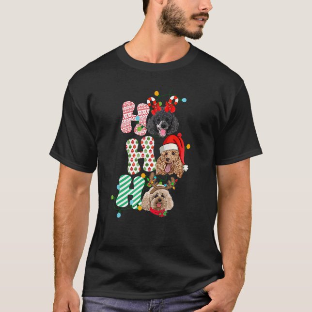 HoHo Poodle Weihnachten Drei Niedliche Weihnachten T-Shirt (Vorderseite)