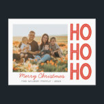 HoHo Weihnachts-Familie Foto-Karte Custom Feiertagspostkarte<br><div class="desc">Minimaler Pastellplatz Familienurlaub Postkarte</div>