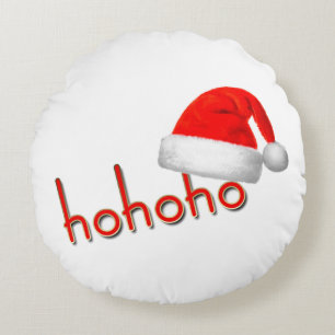 HoHo WeihnachtsHat Red White Simple Rundes Kissen