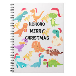HoHoHo Frohe Weihnachten Dinosaurier Notizblock