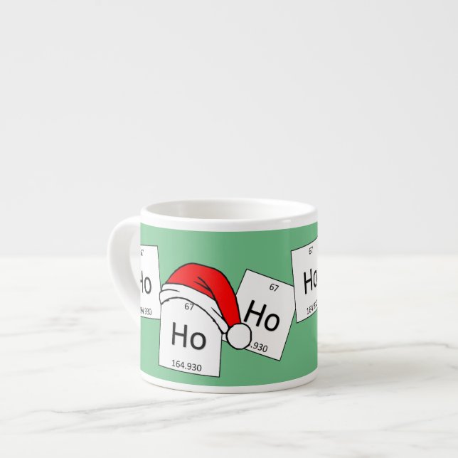 HoHoHo Holmium-Chemie-Element-Weihnachtswortspiel Espressotasse (Vorderseite Links)