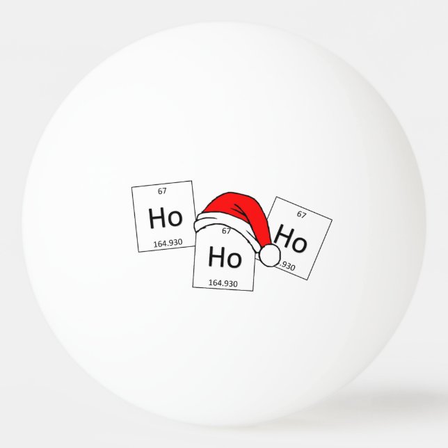 HoHoHo Holmium-Chemie-Element-Weihnachtswortspiel Tischtennisball (Rückseite)