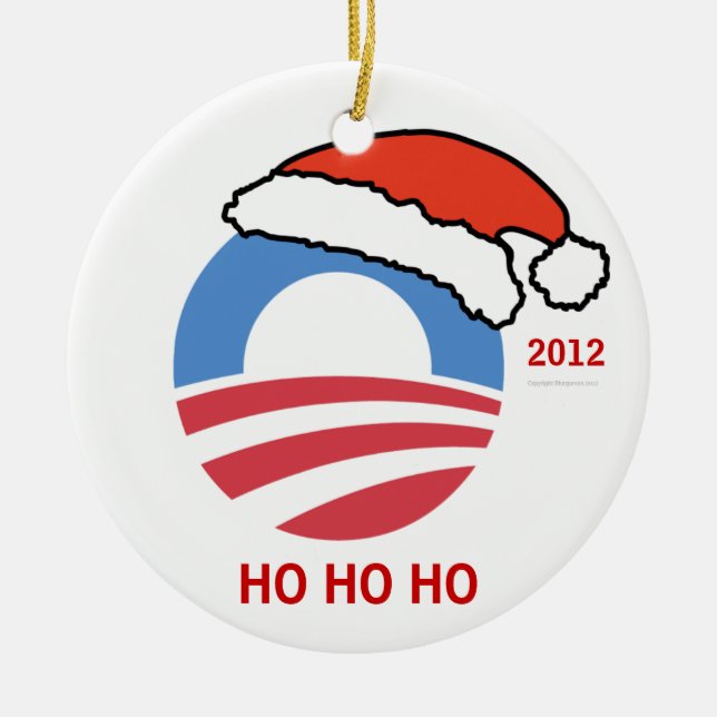 HoHoHo Obama personalisierte Verzierung Keramikornament (Vorne)