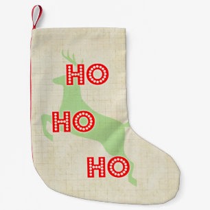 Hohoho Rentiere vintage rot grün Weihnachten Kleiner Weihnachtsstrumpf