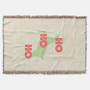 hohoho rot grün vintage weihnachten rentier decke