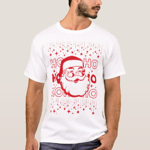 Hohoho Roter Retro-Weihnachtsmann Sternenhimmel T-Shirt
