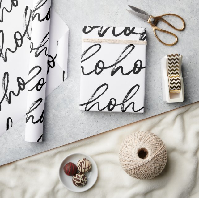 HoHoHo Weihnachtsmuster Geschenkpapier (Kunsthandwerk)